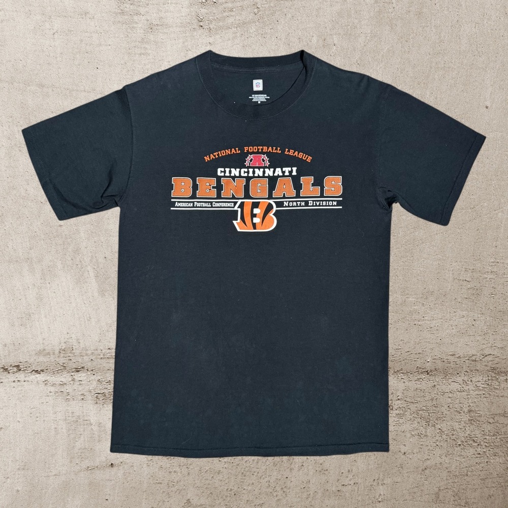 Retro Cincinnati Bengals T-Shirt Men's Medium‎ Black Authentic Y2K NFL Football